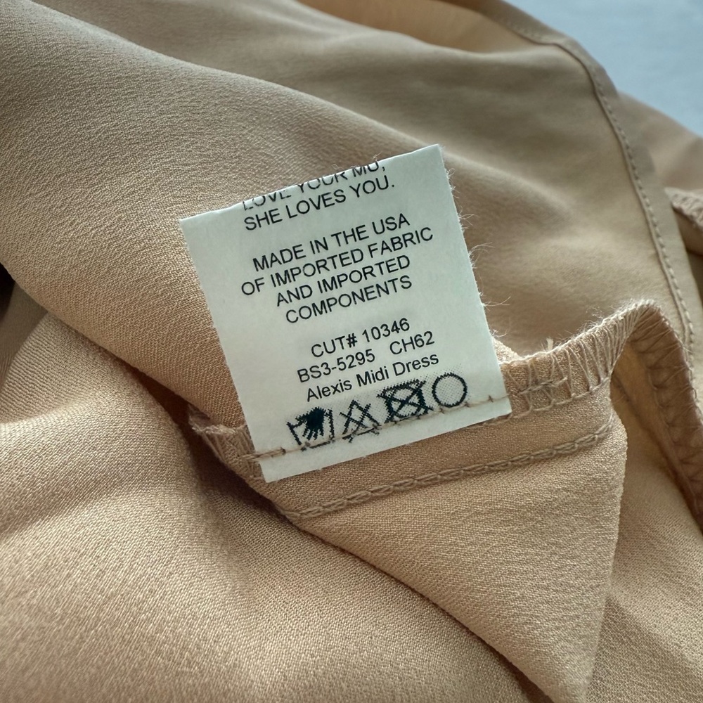 Show Me Your MuMu Alexis Midi Dress Small Champagne Luxe Satin - Picture 11 of 14